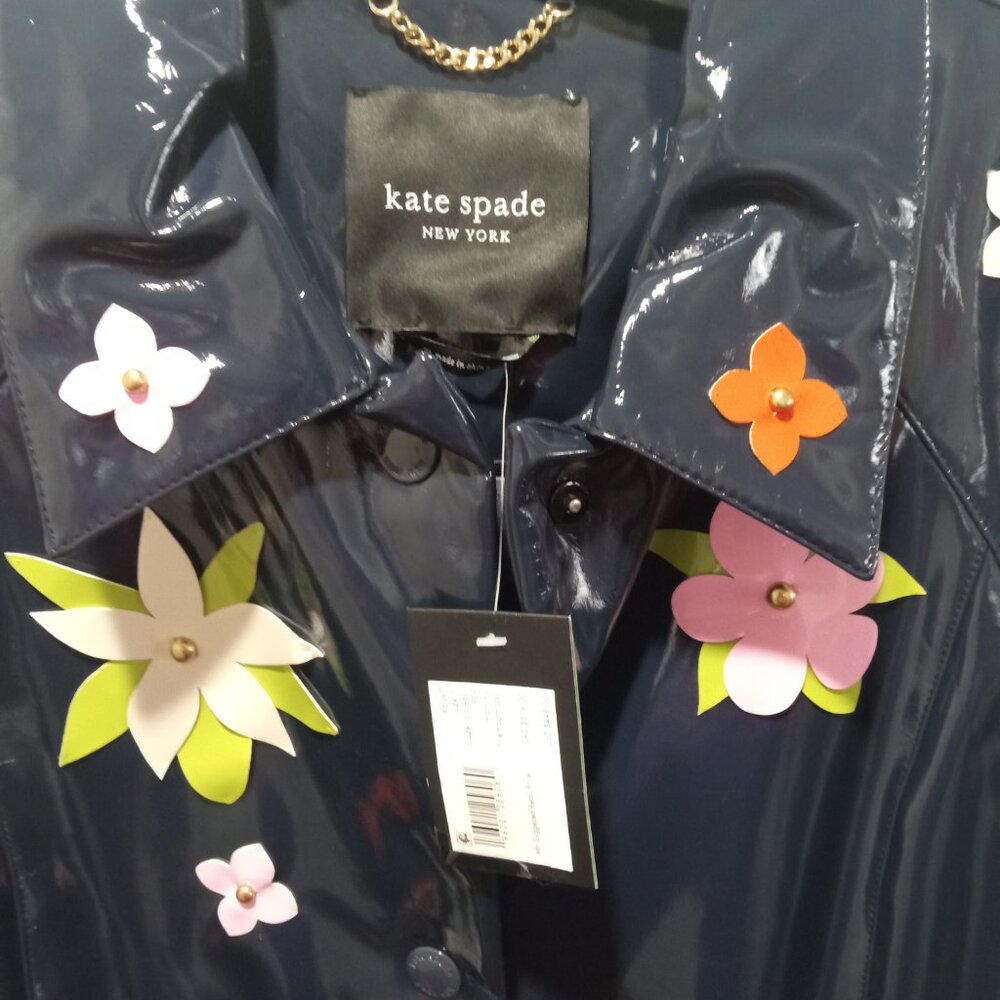 Kate Spade Floral Embellished Raincoat - Picture 3 of 5